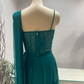 Emerald Green Satin Organza Pre Draped Saree with Tassle Blouse