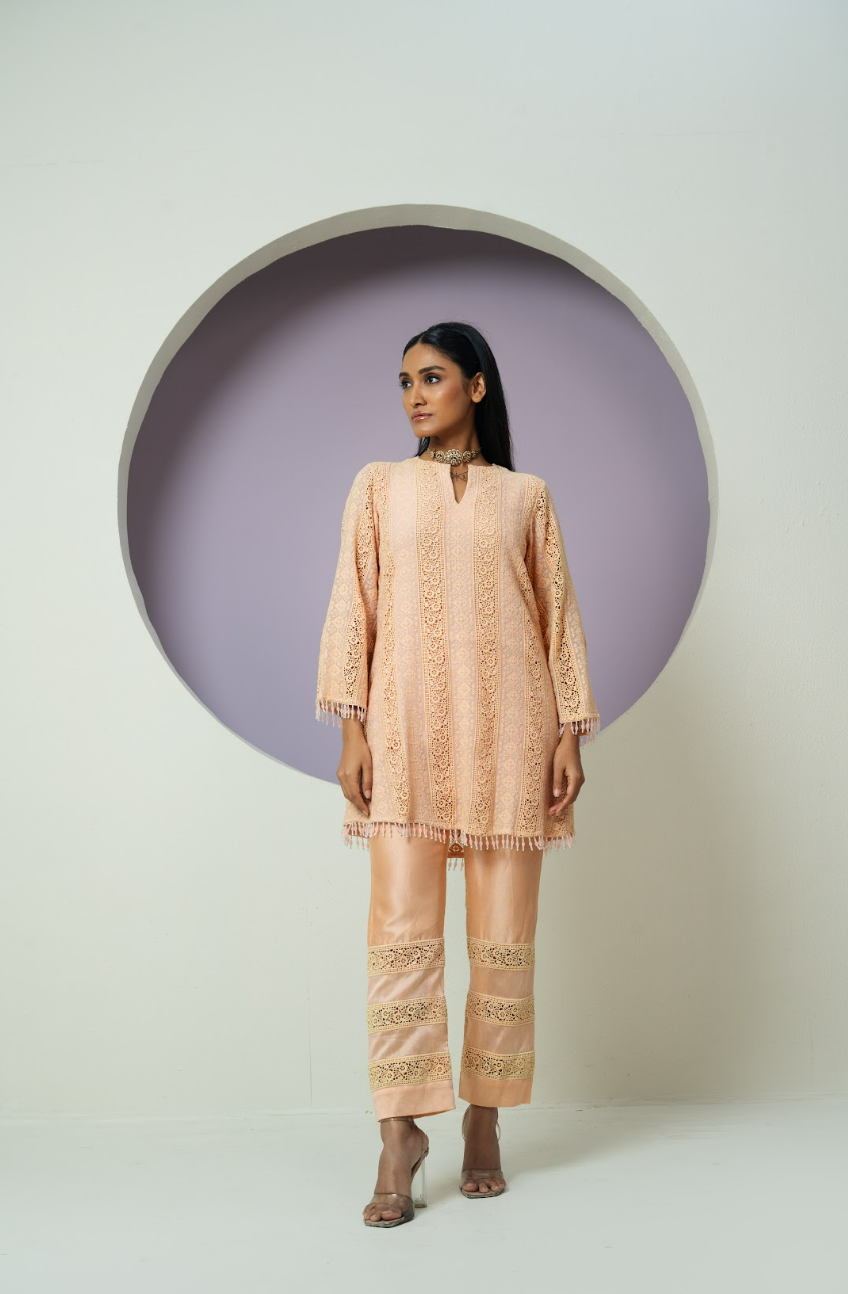 Chanderi Organza Threadwork Co-ord Set