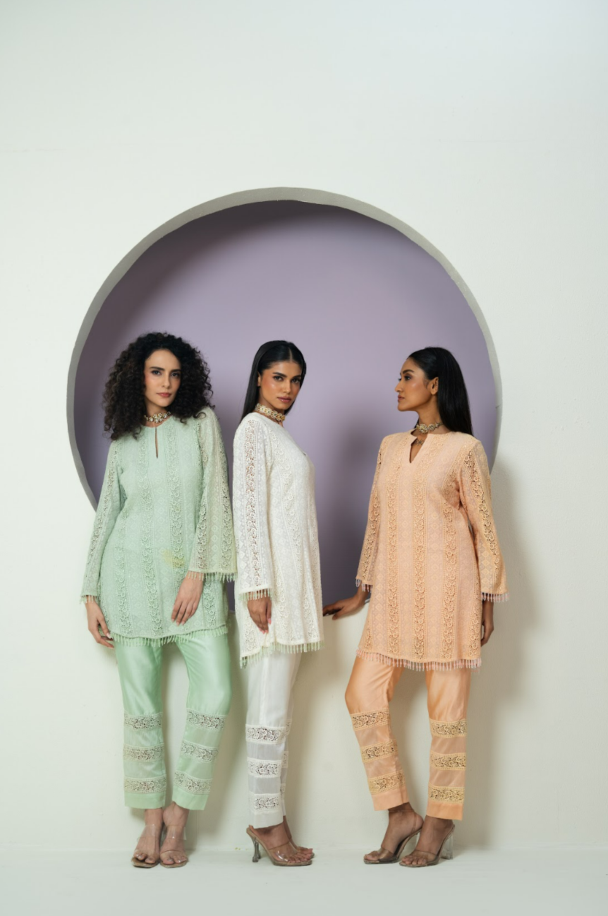 Chanderi Organza Threadwork Co-ord Set