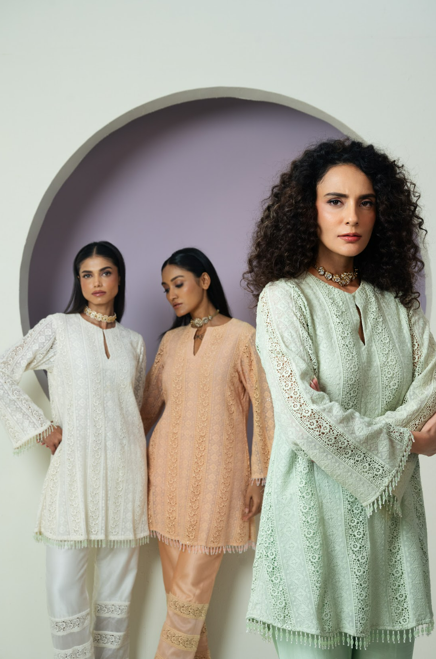 Chanderi Organza Threadwork Co-ord Set