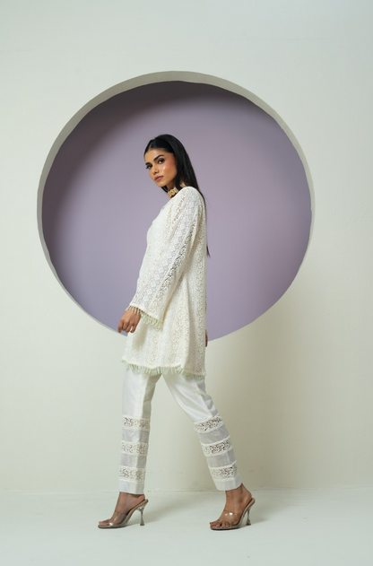 Chanderi Organza Threadwork Co-ord Set
