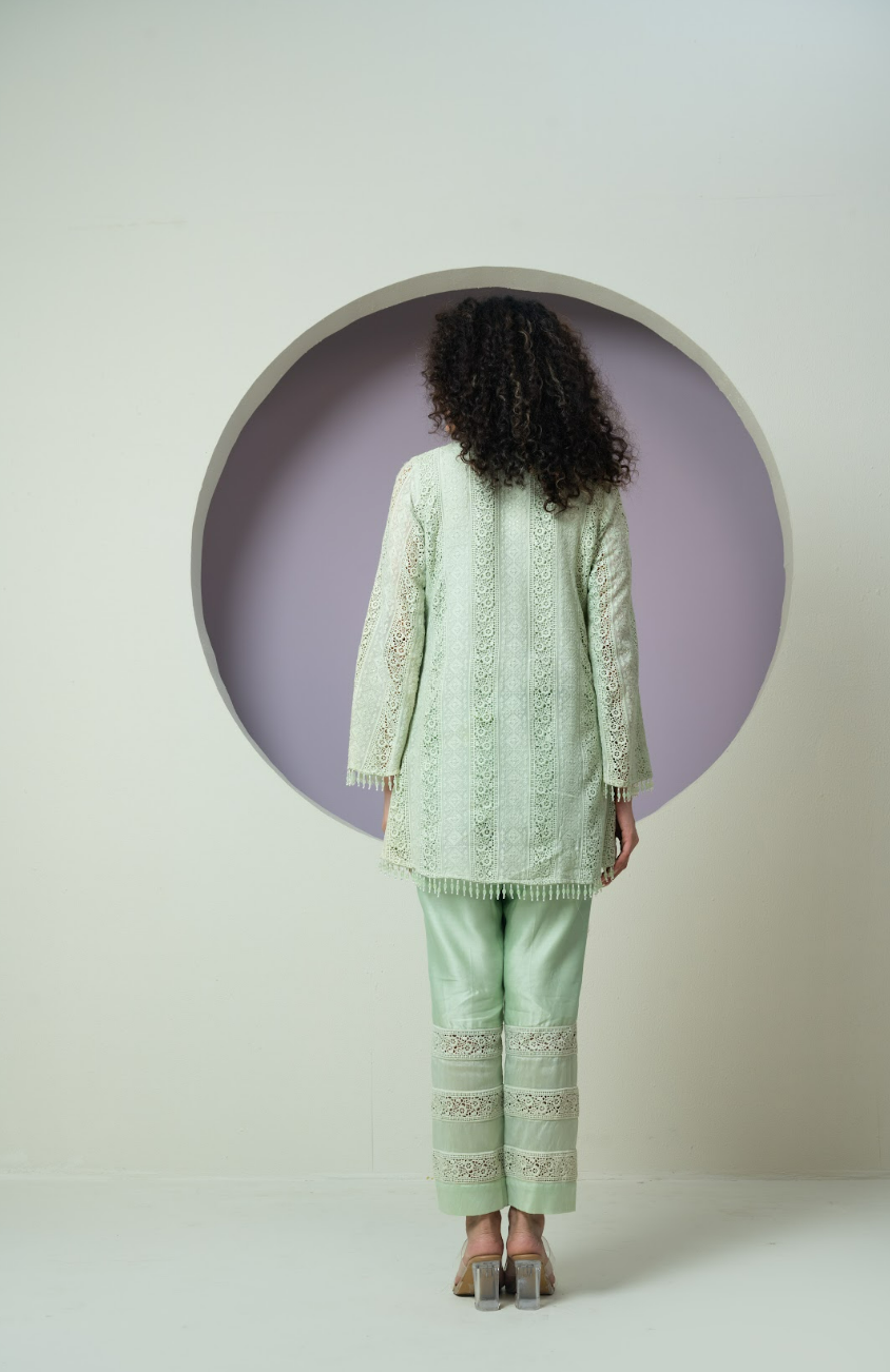 Chanderi Organza Threadwork Co-ord Set