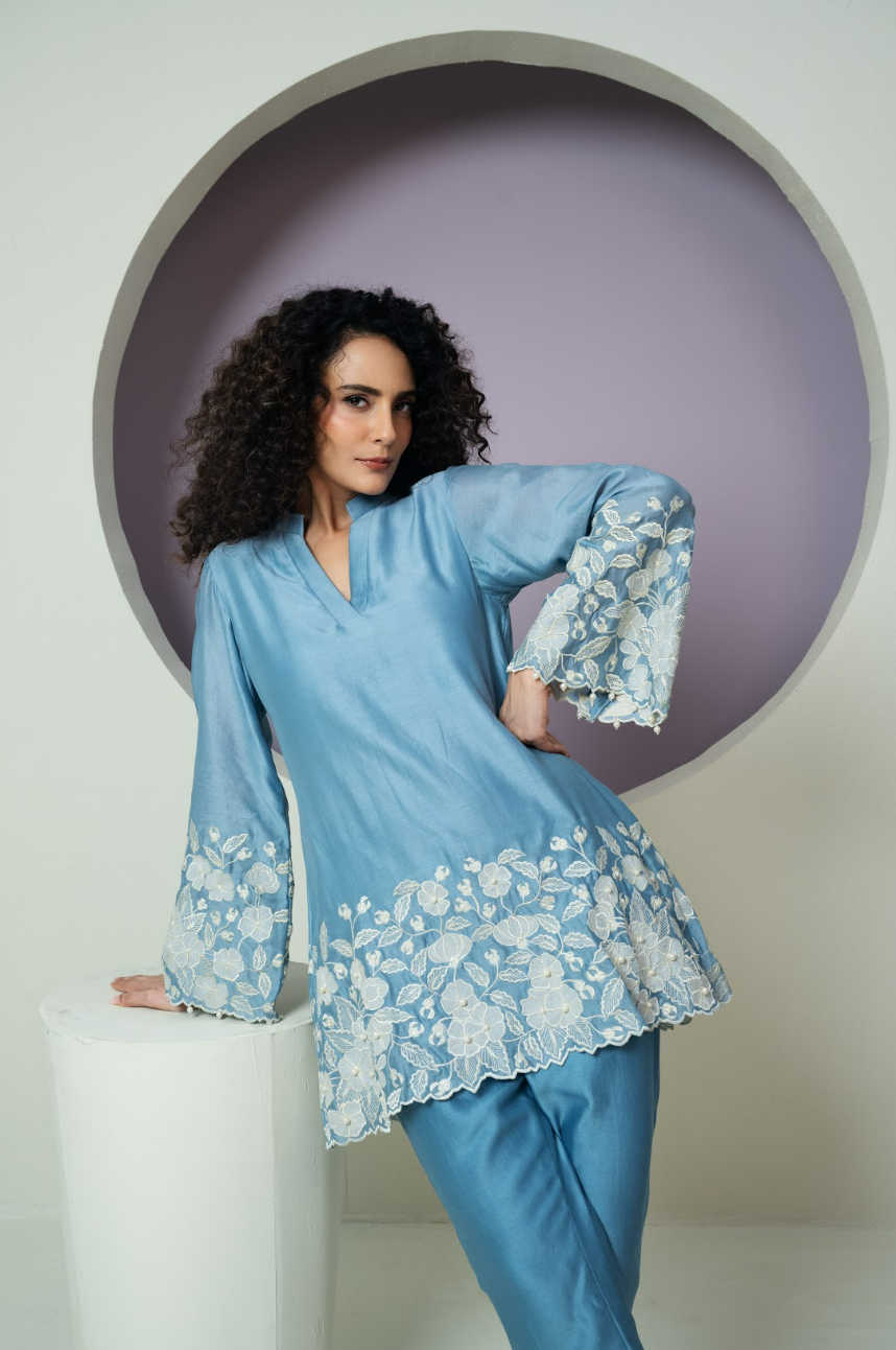 Thread work Chanderi Co-ord Set