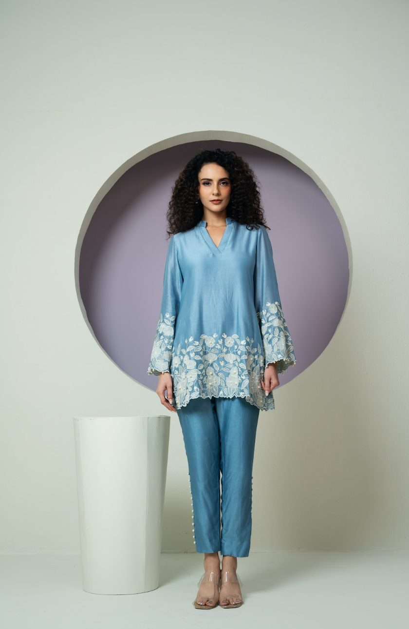 Thread work Chanderi Co-ord Set