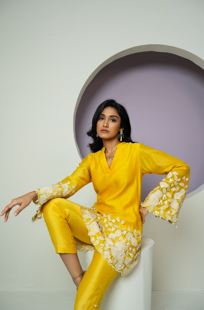 Thread work Chanderi Co-ord Set