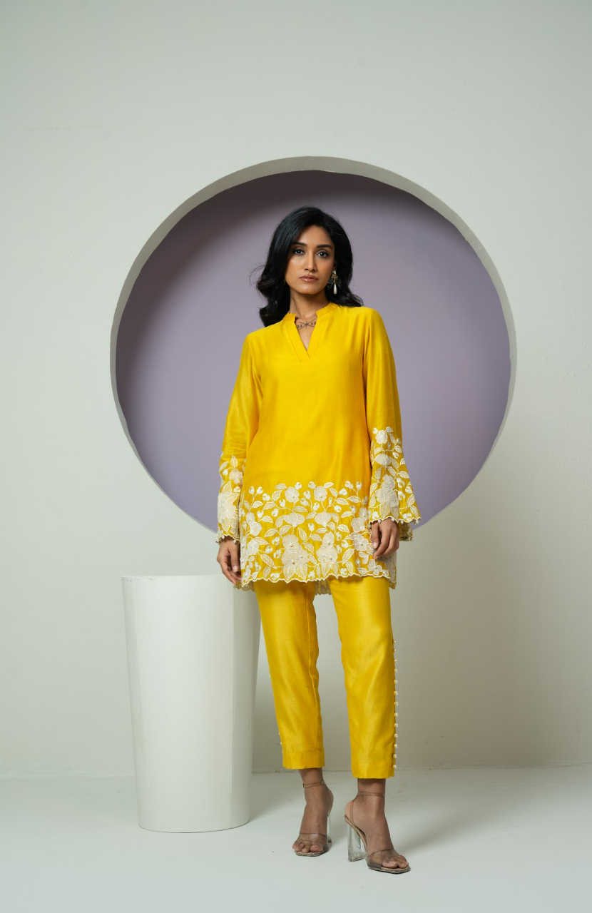Thread work Chanderi Co-ord Set