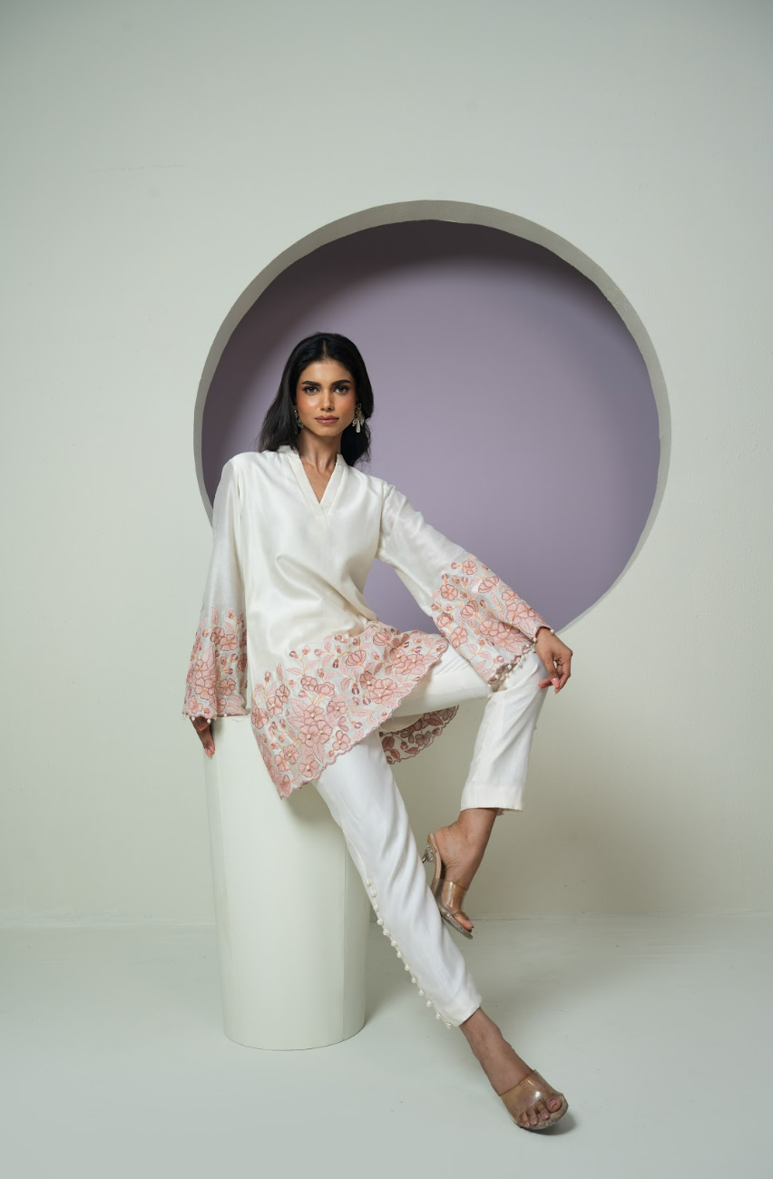 Thread work Chanderi Co-ord Set