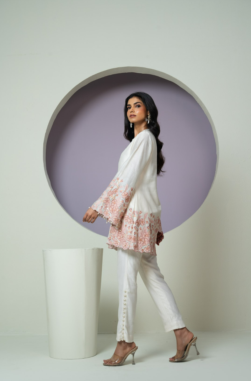 Thread work Chanderi Co-ord Set