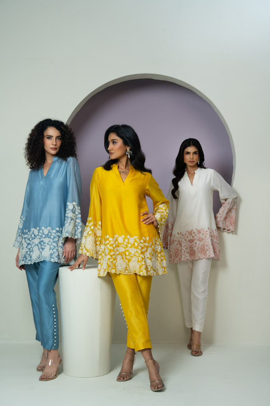Thread work Chanderi Co-ord Set