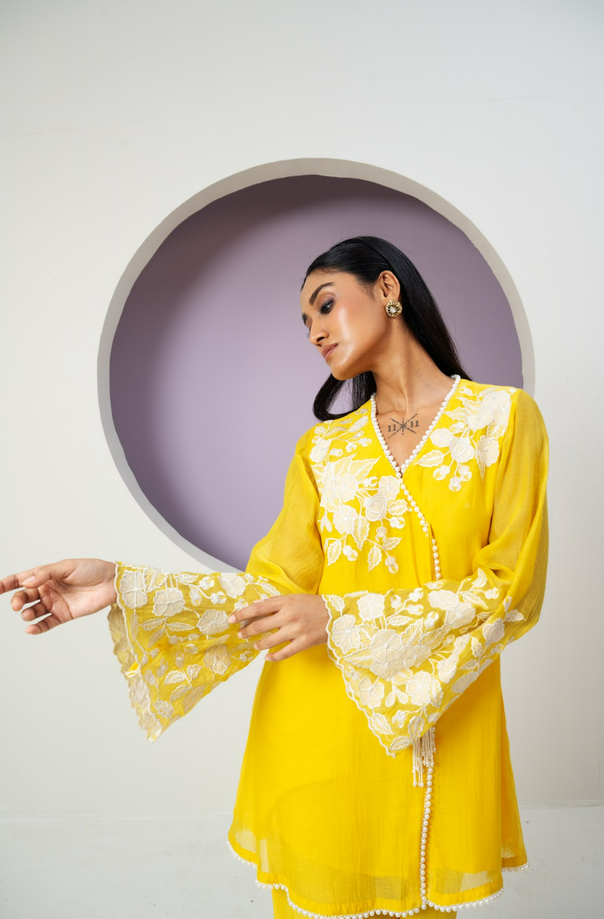 Mul Chanderi Cutwork Co-ord Set