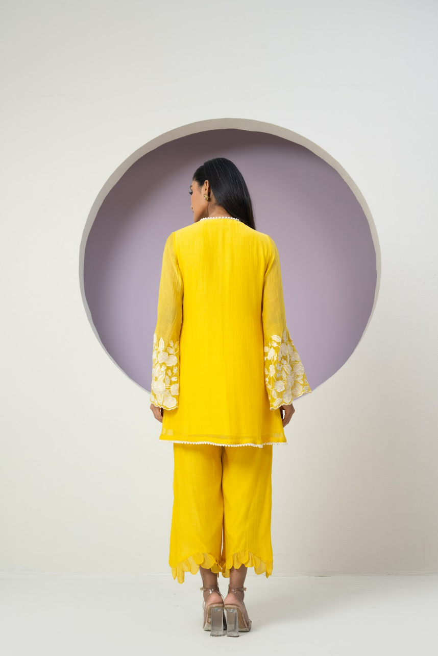 Mul Chanderi Cutwork Co-ord Set