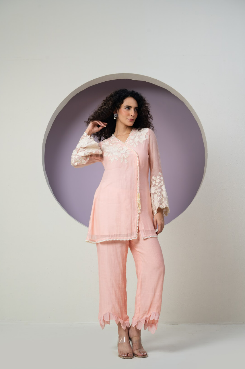 Mul Chanderi Cutwork Co-ord Set