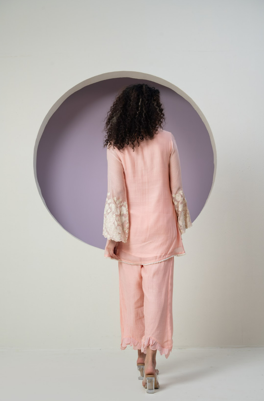 Mul Chanderi Cutwork Co-ord Set