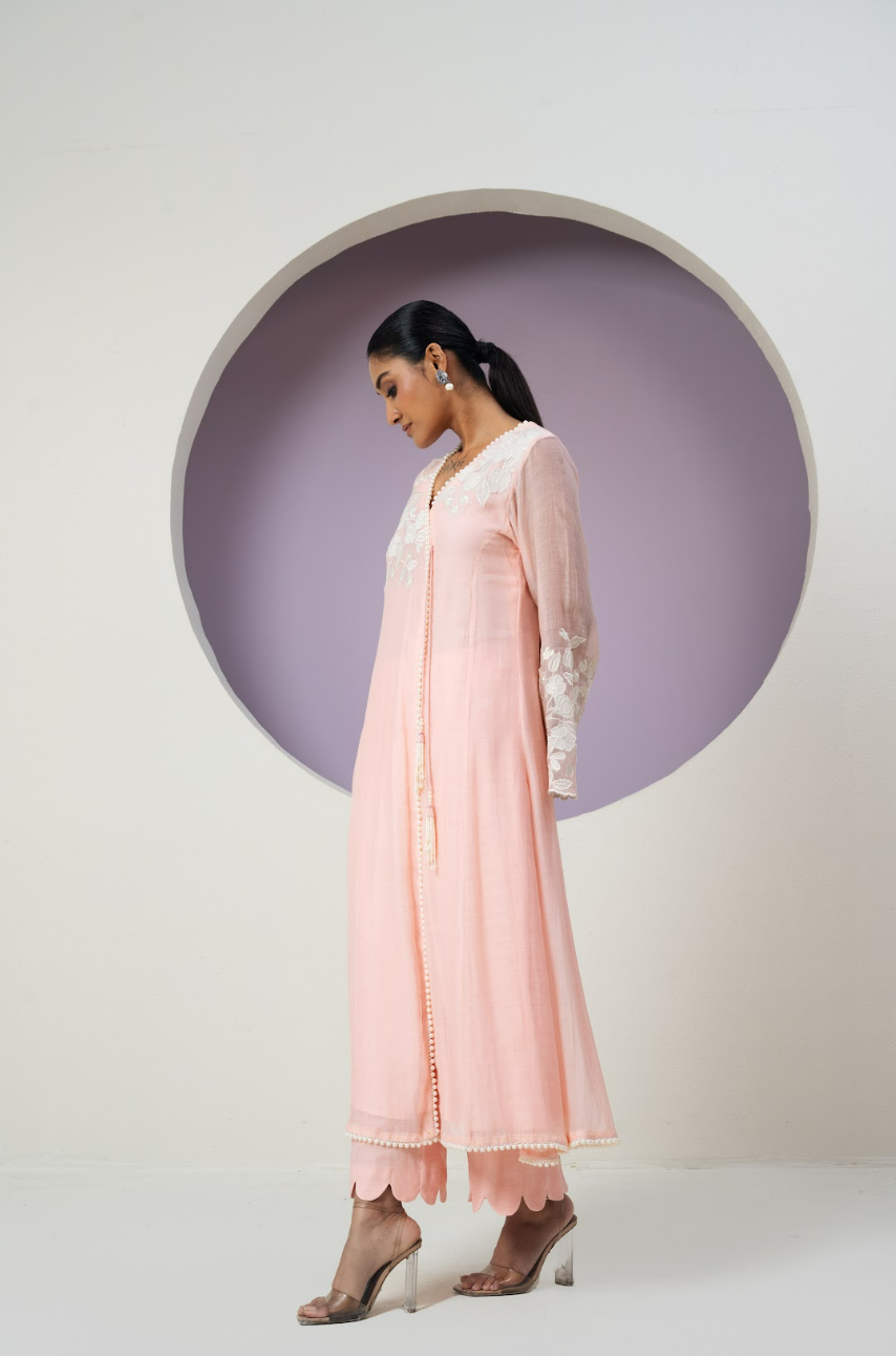 Mul Chanderi Cutwork Anarkali