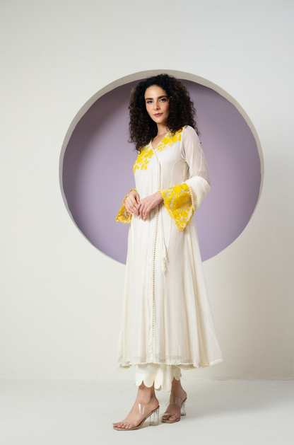 Mul Chanderi Cutwork Anarkali