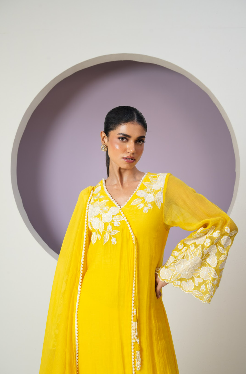 Mul Chanderi Cutwork Anarkali