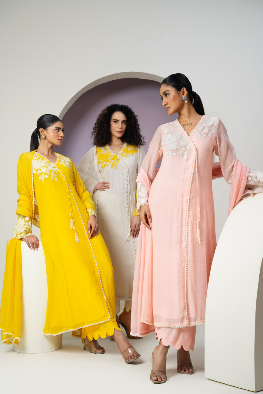 Mul Chanderi Cutwork Anarkali