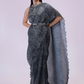 Smoke Pre draped Saree