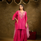 Pink Kamal Lappa Sharara Set