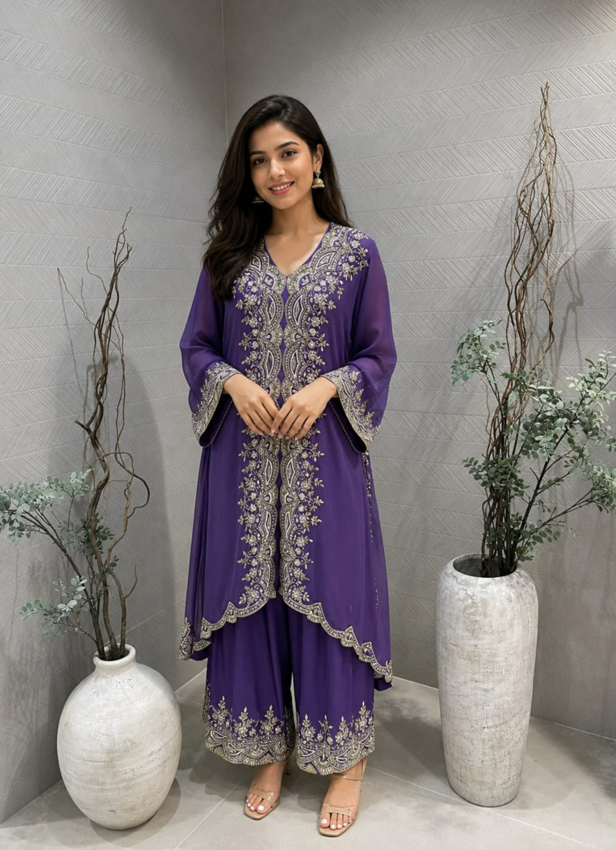 Royal purple kaftan set