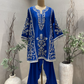 Royal Blue Embroidered Cord Set