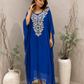 Royal Blue leather work Kaftan