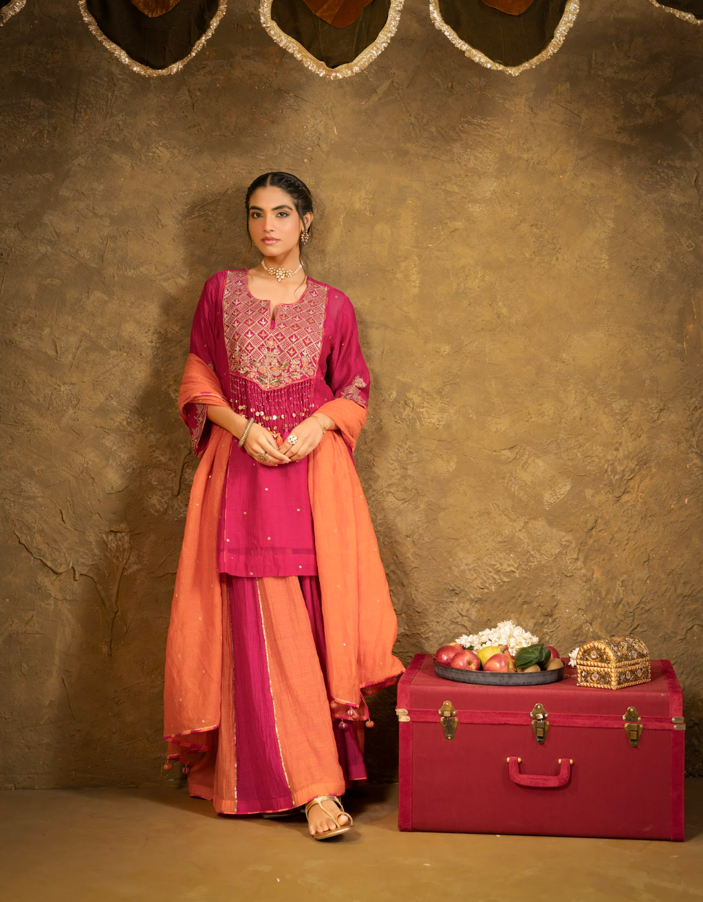 Antique Chowkadi Sharara Set