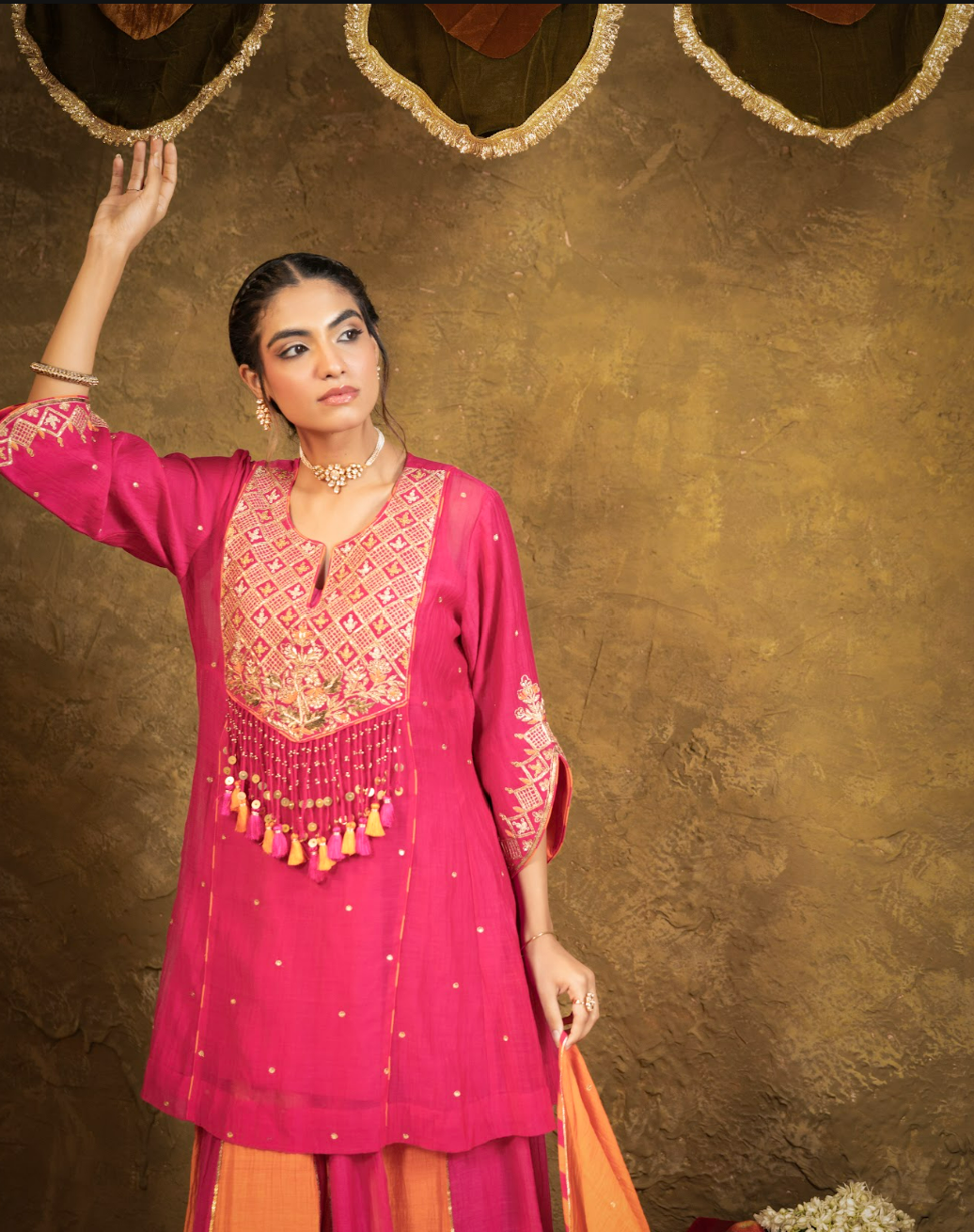 Antique Chowkadi Sharara Set