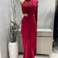 Scarlett Red beadwork Pre draped Saree