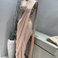 Dusty Pink Satin Organza Pre Draped Saree with Jewel Blouse