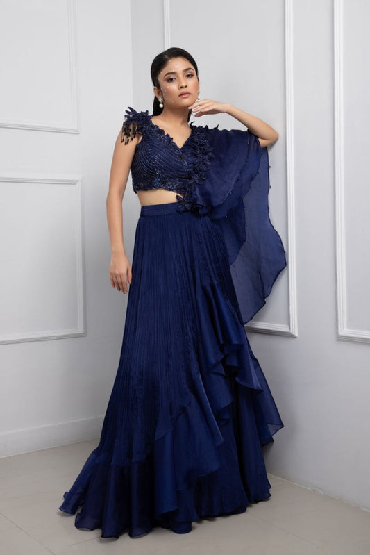 OCEAN MIST DRAPE SAREE