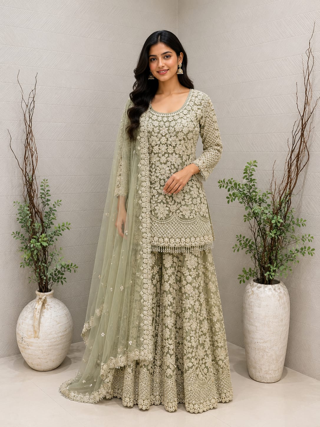 Pista Green Sharara set