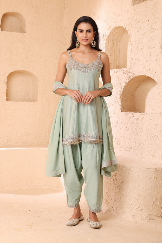Anarkali dupatta set, Dupatta with Narrow Salwar set