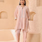 Asymmetrical short length shirt with narrow salwar