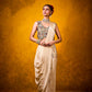 Navratna Saree in light gold - View 2