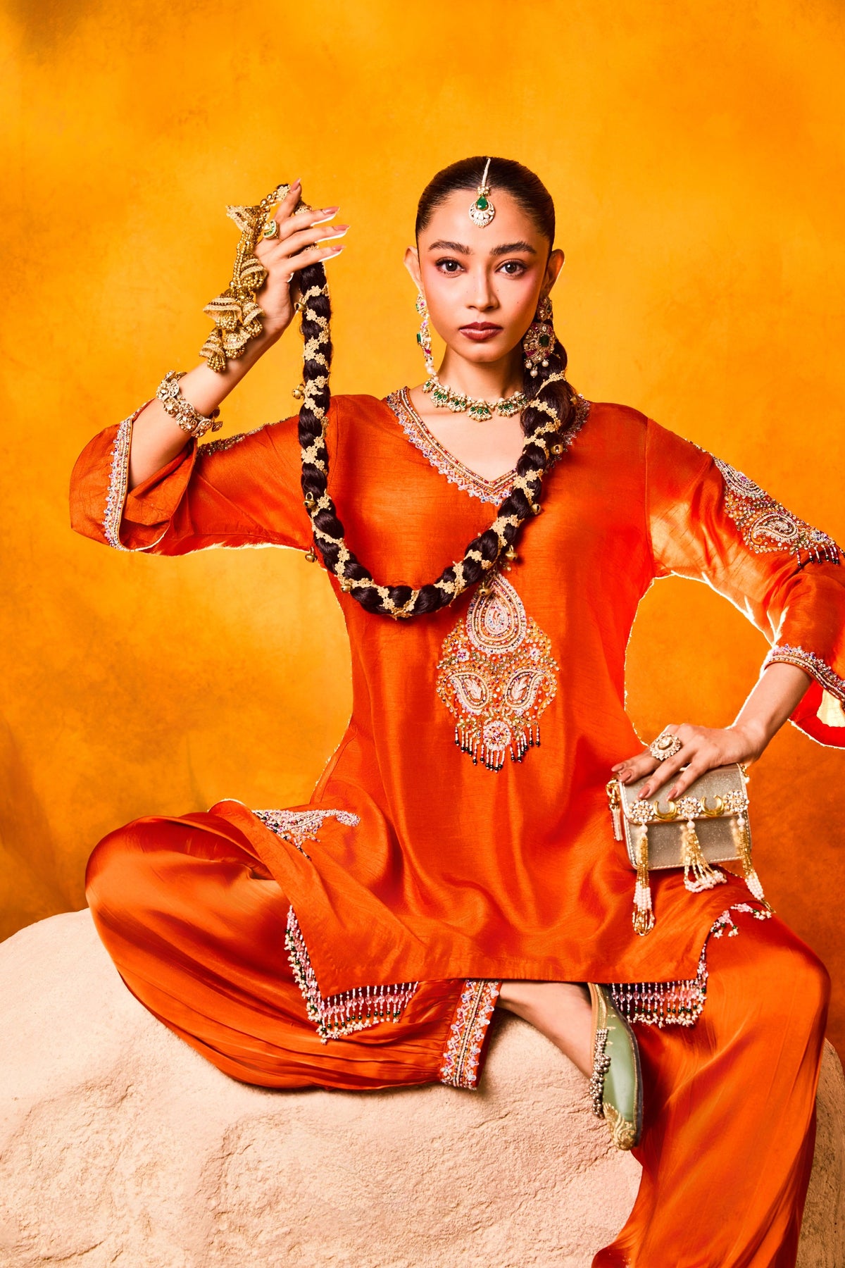 Afsana Set in Amber - View 2