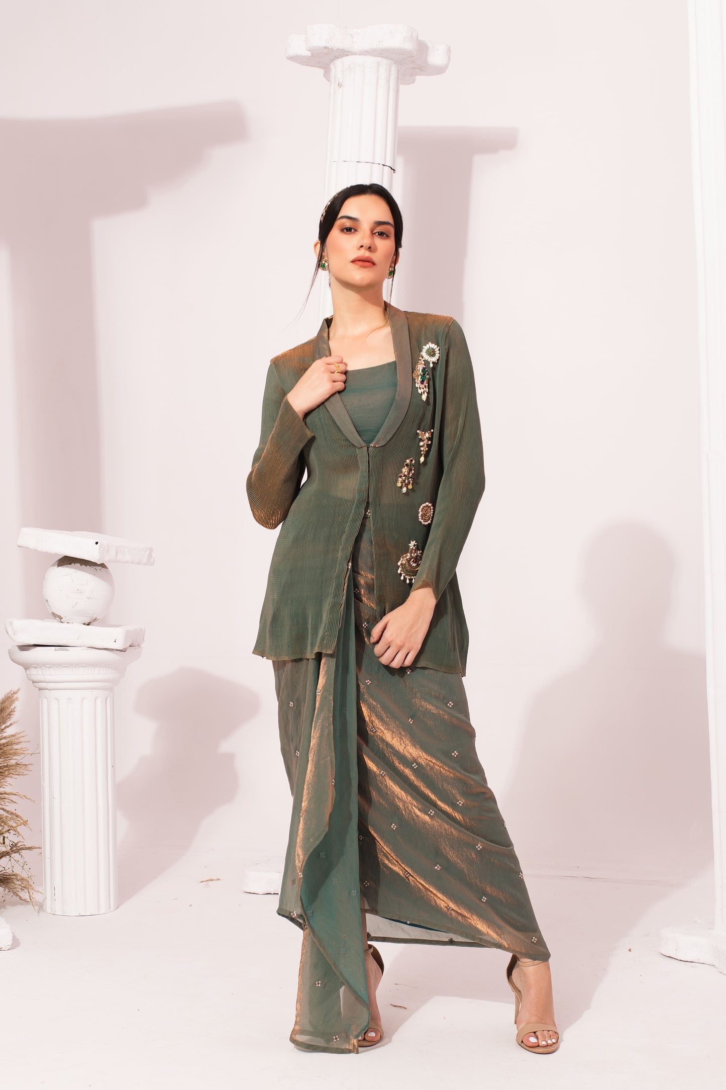 Moss Satin Set
