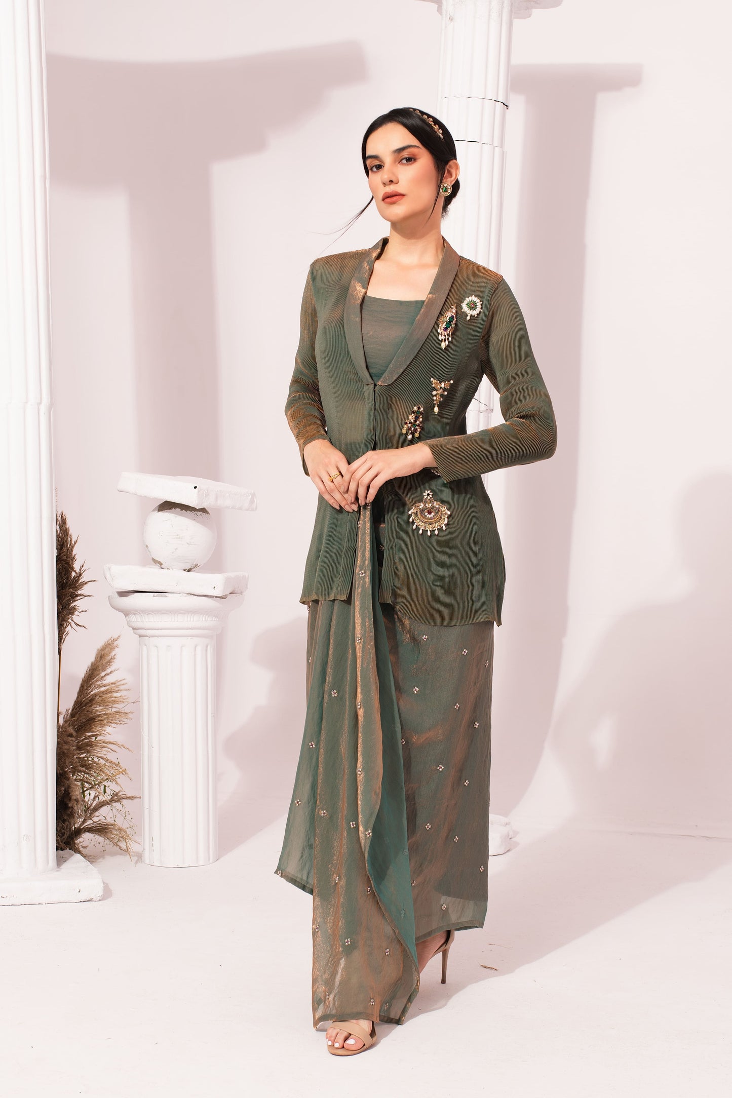Moss Satin Set