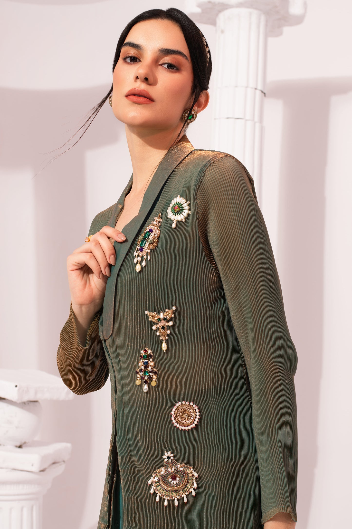 Moss Satin Set