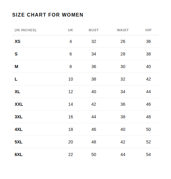 Size Chart
