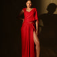 Scarlet red corset saree
