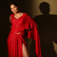 Scarlet red corset saree