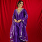 Purple Gota Patti Kurta Set