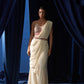 White Draped Saree with Belt