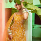 Mustard Kurta With Tiered Sharara