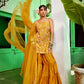 Mustard Kurta With Tiered Sharara