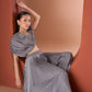 Grey Pleated Crop Top Set