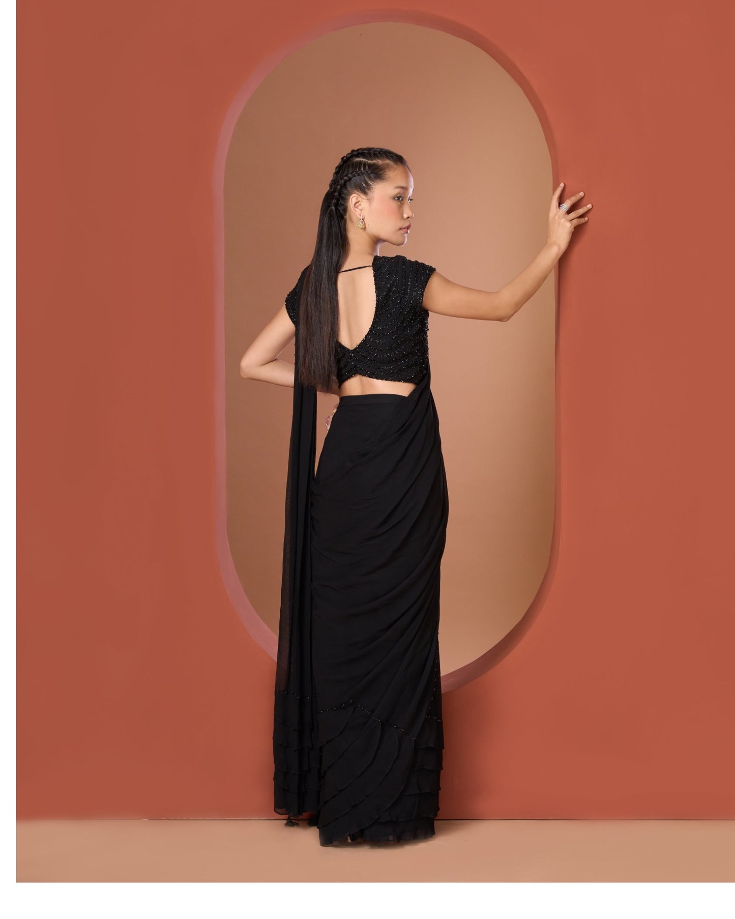 Black Classic Draped Saree