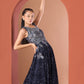 Midnight Blue Heavy Sequin Work Gown