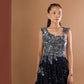 Midnight Blue Heavy Sequin Work Gown